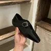 Outono de 2026 Novo Versátil Estilo Britânico Bico Quadrado Fivela de Couro Boca Profunda Sapatos de Salto Único Feminino Aumento de Altura Oculto Pequenos Sapatos de Couro