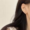 Arete de cartílago de aguja plateada Corea del Sur simple para todo combinar enrollado diseño de nicho sentido pequeños aretes de tuerca aretes de personalidad femenina joyería para la oreja