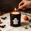 Molde de Silicona para Taza de Vela Fantasma de Halloween, Candelabro de Altar Gótico, Adorno de Resina y Yeso, Molde de Silicona Líquida