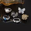 Anillo de viento frío para mujer, sencillo, ligero, de lujo, nuevo nicho, personalidad de alto sentido, anillo de circonita con micro incrustaciones, joyería de mano al por mayor