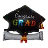 Decoración de Fiesta de Graduación Transfronteriza Globo Gorro de Doctor Globo de Película de Aluminio de Dibujos Animados Certificado Globo Globo de Globo Terráqueo Decoración de Celebración de Graduación