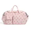 Bolsa de Viaje de Pana con Fresas Ligera Portátil Bolso Cruzado Gran Capacidad Multifuncional Bolsa Deportiva para Fitness Separación de Seco y Húmedo