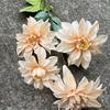 Nueva fábrica de flores de boda color champán hortensia rosa boda guía de camino flores falsas suaves al por mayor