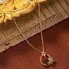 Collar de Corona de Flores de Zirconia para Mujer Estilo Fresco de Personalidad INS Diseño de Nicho de Alta Gama Sentido del Diseño Cadena Clavicular de Temperamento Simple Lujo Ligero