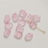 Vidrio transparente polvo dorado tridimensional agujero recto flor de tulipán hojas cuentas diy aretes tocado pulsera colgante material