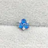 Astmf-136 Aleación de Titanio Nueva Serie de Colores Pendientes de Flor de Tres Pétalos G23 Titanio Rosca Interna Pendientes de Circonita Joyería Adorno para la Cabeza