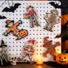 Imanes de madera para refrigerador de decoración de Halloween transfronterizos, accesorios de decoración de otoño para Acción de Gracias, linternas de calabaza, pegatinas magnéticas de espantapájaros