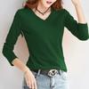 Blusa Suelta de Manga Larga con Cuello en V para Mujer Talla Grande que Disimula el Vientre, Camisa Base Elegante Adornada con Etiqueta para Mamás, Nueva Moda Otoño 2026