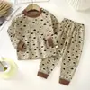 Conjunto de ropa interior para niños algodón puro otoño ropa interior térmica para bebé mallas largas ropa cálida para niños ropa infantil material de algodón puro