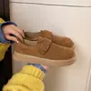 Mules Augushiden de sola grossa para mulheres, novo modelo de primavera 2026, sapatos casuais de couro slip-on com sola macia para uso externo