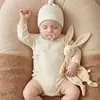 Macacão para Bebê Recém-Nascido Primavera e Outono Camada Dupla Proteção da Barriga Peça Única Roupa de Dormir Body Triângulo para Bebê Recém-Nascido Roupa Íntima de Base