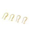 Gancho para oreja en forma de U chapado en oro real de 18 quilates, accesorios de joyería para bricolaje, pendientes hechos a mano, material semiacabado