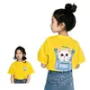 Camiseta de Manga Corta para Niña Algodón Puro Verano Nuevo Estilo Niños Bebé Media Manga Holgada Moda Estilo Verano Top de Media Manga Elegante