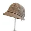 Chapéu balde estilo japonês wabi-sabi para o dia a dia com aba frontal grande e traseira pequena, chapéu de tecido para proteção solar de verão feminino, chapéu de sol plissado artístico