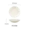Conjunto de louça de cerâmica cor creme estilo francês com decoração sob esmalte, tigela e prato de porcelana saudáveis para uso doméstico, adequado para presentes de inauguração, disponível para atacado