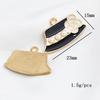 Estilo Coreano Estilo Chanel Lazo Hecho a Mano DIY Accesorios para el Cabello Accesorios de Pinza Lateral Aleación Goteo de Aceite Camelia Anillo para el Cabello Colgante