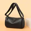 Bolsa Feminina Elegante da Moda Couro Bovino de Primeira Camada Cor Sólida Face de Rede Ombro Único Transversal 2022 Venda Quente Transfronteiriça Textura