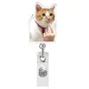 Insignia de Gato con Emoticono Insignia de Identificación de Animal Retráctil Carrete Acrílico Insignia de Perro Retráctil Nuevo Estilo Médico