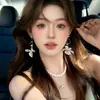 Pendientes Largos de Flor Estilo Isla Super Hada para Mujer, Pendientes de Estilo Vacacional de Alta Gama, Hermosos y Únicos Accesorios para Orejas