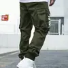 Pantalones cargo para hombre de estilo europeo y americano, con diseño de bolsillos, color verde militar, estilo jogger, secado rápido para exteriores, versátiles, al por mayor
