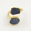 WT-R506 exquisito grava natural amatista británica piedra brillante doble gema 18K Diseño Abierto anillo de oro para mujeres