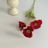 Flores Artificiais de Papoula Plantas Verdes Realistas Aveludadas Adereços para Fotografia Decoração de Casa Ornamentos Atacado Flores Artificiais de Papoula para Casamento