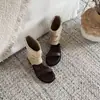 Sandalias de Plataforma Retro Estilo Francés para Mujer, Nuevo Modelo Verano 2026, Tacón Oculto, Sandalias sin Cierre de Punta Abierta, Sandalias Romanas de Gamuza