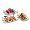 Plato para barbacoa de acero inoxidable 304 transfronterizo, plato para bocadillos, plato para plato frío, barbacoa, plato rectangular doméstico, plato para salchichas