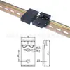 Hebilla de Riel Guía Industrial DIN35mm HS-A35 Soporte de Montaje Fijo Aleación de Aluminio Hebilla Blanca Negra