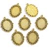 25*18mm Diâmetro Interno Acessórios de Joalheria DIY Gema do Tempo Base Oval Acessórios Colar Pingente Decorativo C12