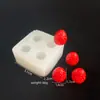 Mini Molde de Silicone para Fazer Formatos 3D de Meio Rosto de Morango, Romã e Abacaxi