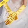 Bolsa Guante Multicolor de Satén Elástico Negro Guantes de Dedo para Cena Vestido de Novia Boda Fiesta de Boda Guantes Largos