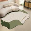 Alfombra de Sala de Estar de Cachemira Imitación Nuevo Nórdico con Forma de Manta Completa para Dormitorio y Mesita de Noche, Color Gradual, Manta para Sofá, Alfombra para Mesa de Centro