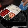 Lonchera Térmica Rellena de Agua Caja Bento de Acero Inoxidable 304 para Oficinistas, Lonchera Estudiantil de Tres Compartimentos con Asa y Tapa
