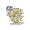 Estilo Pastoral Retro Dos Tonos Flor Hueso de Oreja Clavos Oro de 18K No Desvanecible Pendientes Pequeños Joyería para Piercing Transfronteriza Venta al por Mayor Exquisito