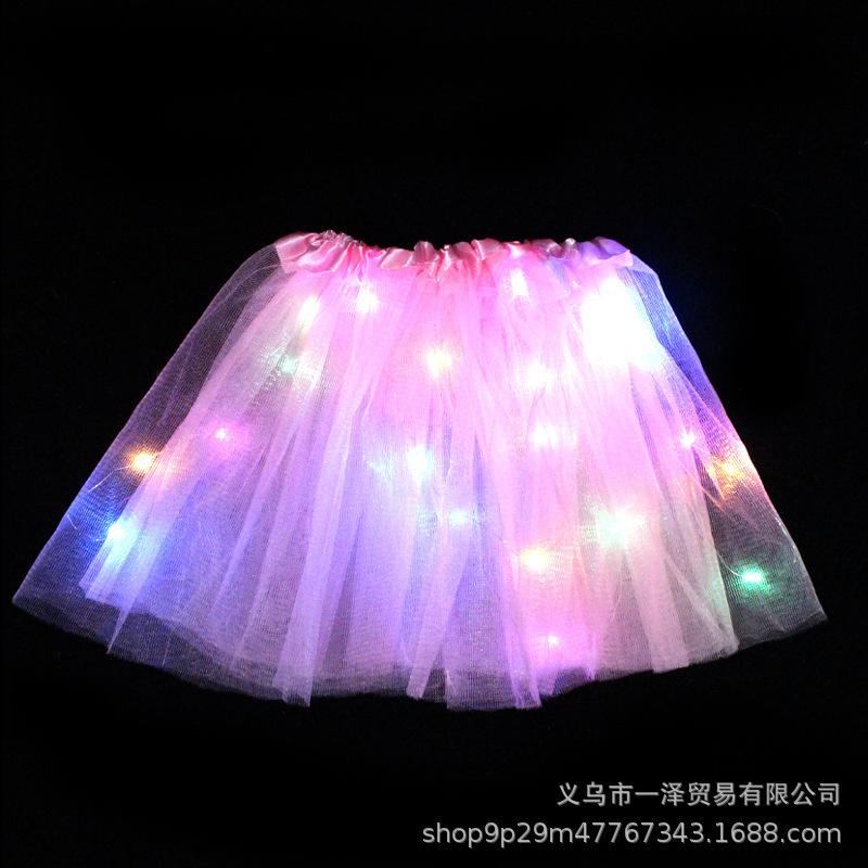 儿童演出服装道具女童纱裙天使发光翅膀闪光天使蝴蝶裙20灯三件