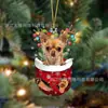 Colgante de Navidad Personalizado Cachorro Acrílico Plano Colgante de Perro Joyería Suministros para Fiesta de Año Nuevo Colgante Decorativo