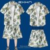 Vacaciones en la Playa Ropa de Baño para Hombre, Camisa de Viaje Isla Hainan Sanya, Conjunto de Dos Piezas Camisa Floral Hawaiana y Pantalones Cortos