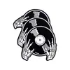 Comércio Exterior Desenho Animado Rádio Retro Disco Acessórios Criativos Retro Mão Esqueleto Disco Insígnia de Metal Coringa