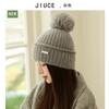 Sombrero de Piel de Conejo de Lujo Ligero para Mujer, Nuevo para Otoño e Invierno, Espesado, Alta Elasticidad, Bola de Piel, Gorro de Punto, Color Sólido, Versátil, Protección para los Oídos, Sombrero de Lana