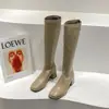 Botas Curtas Femininas Até o Joelho 2021 Inverno Novo Estilo Salto Grosso Bico Quadrado Botas Altas Botas Slim com Forro de Lã Botas de Montaria