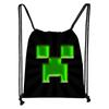 Sacola de Compras Personalizada de Moda Minecraft com Bolso de Cordão Criativo Portátil para Crianças ao Ar Livre Estudante Sacola com Cordão Atacado