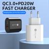 Para celular Android QC3.0 carregador de celular Apple celular PD20W cabeça de carregamento AC carregador universal