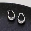 Pendientes Minimalistas de Forma de U de Nicho Europeo y Americano de Moda para Mujer, Clips para Orejas de Lágrima de Plata, Pendientes Versátiles Exagerados al por Mayor