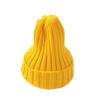 Moda Coreana Chapéu de Tricô com Placa de Luz Colorida Doce Cor Sólida Unissex Outono e Inverno Chapéu de Lã Pontudo Quente para Casal