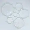 Conjunto de 6 Tampas de Vedação Domésticas Tampa para Conservar Frescor Tampa de Silicone Multifuncional para Tigela Tampa Plástica para Vedação de Geladeira Tampa de Tigela Elástica