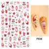 Pegatinas de uñas transfronterizas para el Día de San Valentín, pequeñas pegatinas blancas con diseño de personas que aman la espalda, calcomanías creativas de dibujos animados para uñas.