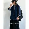 Camisa Polo a Cuadros Retro Americano Falso Dos Piezas Manga Siete Unisex Marca de Tendencia Otoño 2026 Top Holgado para Pareja