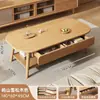 Mesa de centro para sala de estar, adecuada para casas pequeñas, mesa pequeña moderna y simple, nuevo modelo 2026, mesa de centro simple para sofá con núcleo de madera maciza