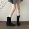Botas Vaqueras Occidentales para Mujer Martin Boots Moda Otoño/Invierno 2026 Gamuza Tacón Grueso Caña Media Apiladas